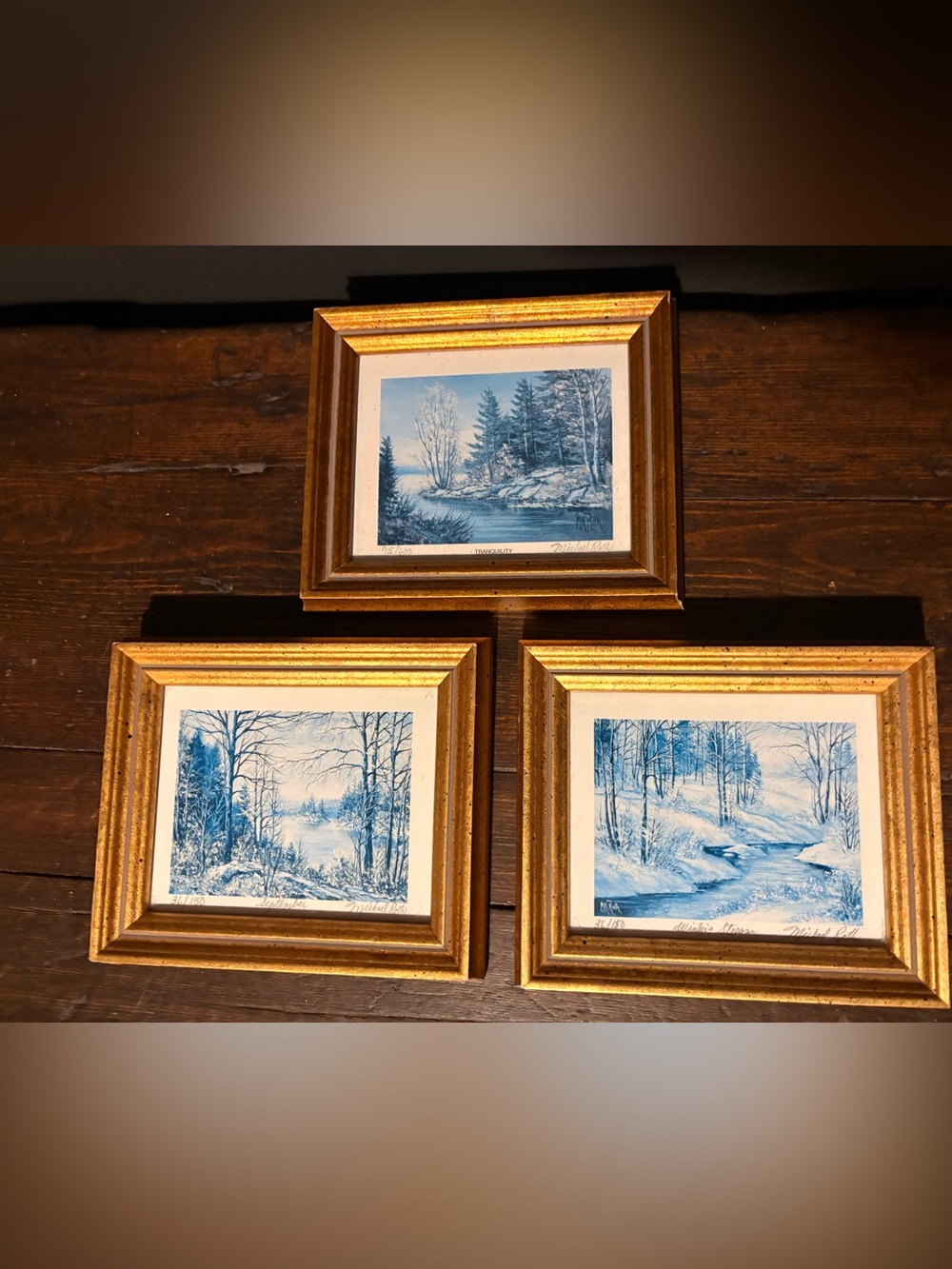 VTG Michael Roth Framed Limited Edition Art Prints - Set of 3 Winter Landscape